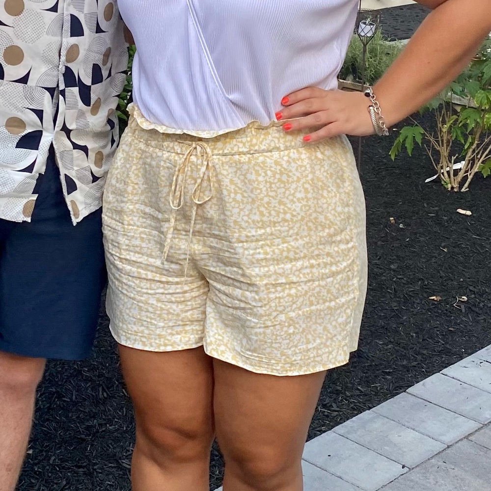 Banana Republic High Waist Yellow Floral Shorts